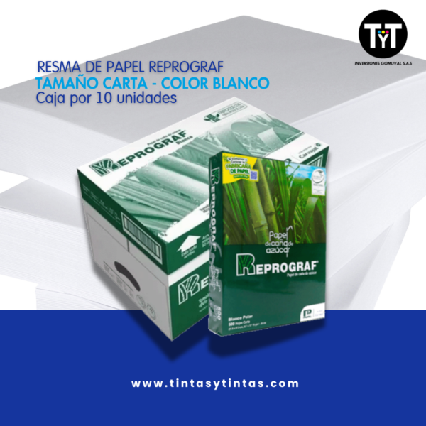 Caja resma de papel tamaño carta Reprograf