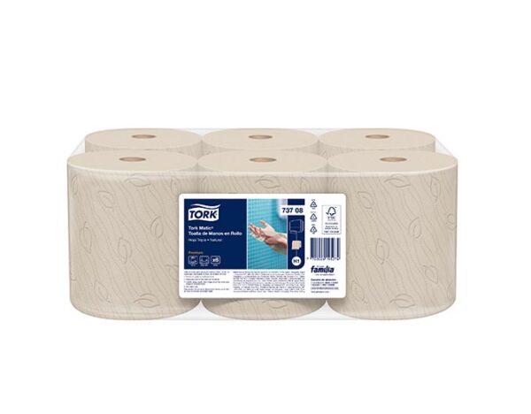 TOALLA MANO ROLLO NATURAL HT X 100 MT FLIA REF.73689 POR 6 UNIDADES